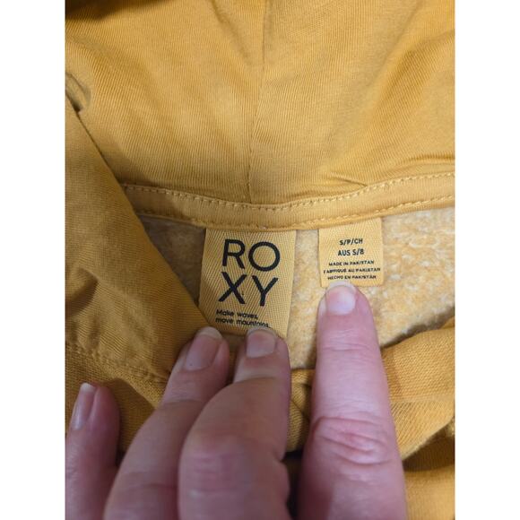 Roxy cut-off hoodie in yellow, womens size Small - Picture 5 of 7